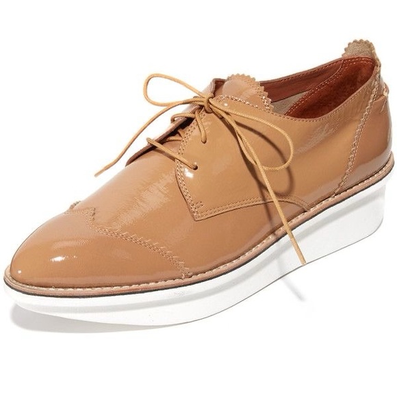 Derek Lam 10 Crosby Grady Patent Leather Lace-Up Platform Oxfords - Picture 1 of 13